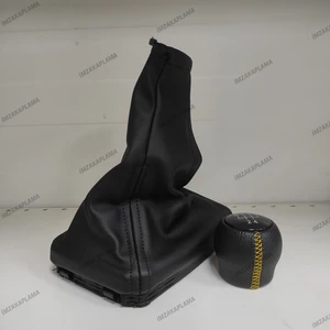 Opel Corsa C Deri Vites Topuzu - Vites Körüğü Takımı Sarı Dikişli