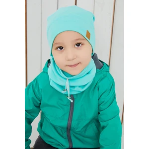 Aqua Erkek Çocuk İp Şapka Bere Boyunluk Takım Pamuklu Kaşkorse