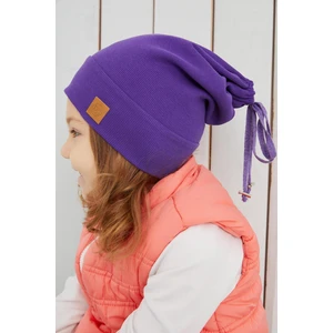 Kız Çocuk Mor Şapka Bere El Yapımı Pamuklu Kaşkorse