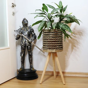 Jüt Örgü Tel Saksılık, Jüt Örgü Tel Sepet, Hasır Saksılık, Hasır Tel Örgü Saksılık 46CM Ayak
