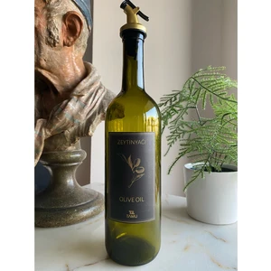 Favori Mutfak 750 ml Cam Zeytinyağı Şişesi Yağdanlık 1 Adet Gold Kapaklı