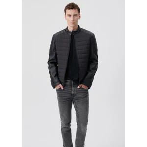 Erkek Siyah Suni Deri Ceket 0110206-71379