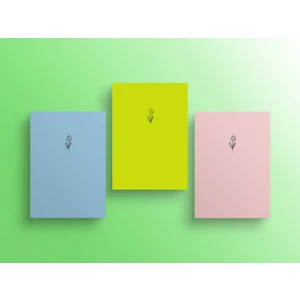 3'lüDefter Seti Karton Kapak Çizgisiz Not Defter 64 Sayfa Notebook 14 x 21 cm A5 Boy