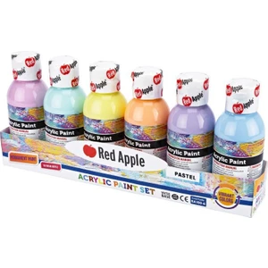 Red Apple  Akrilik Boya Pastel Renkler 6 Renk x 100 ml