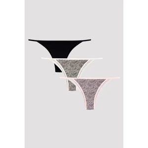 Be A Little Wild 3'lü Çok Renkli Brazilian Külot Seti, Yumuşak Dokulu ve Nefes Alabilir Kumaş