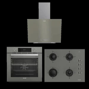 Gri Uygun Cam Ankastre Set