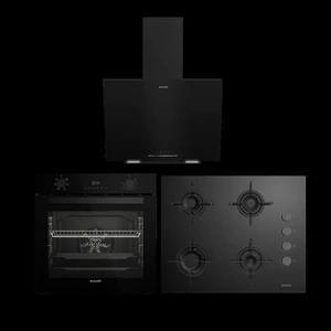 Siyah Uygun Cam Ankastre Set