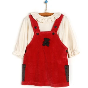 Crazy Bears Kız Bebek Kadife Salopet - Sweatshirt