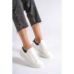 MBMKQ200-BS Kadın Kalın Taban Beyaz/siyah Sneaker & Spor Ayakkabı