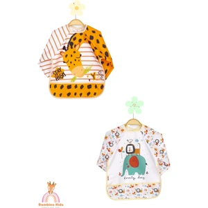 Uzun Kollu Mama Önlüğü 2'li Set (6-24 Ay) Zürafa-Safari