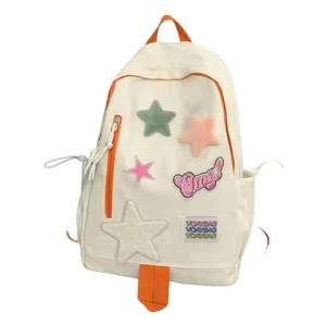 Popular Star Pattern Backpack For High School Students. - Beyaz (Yurt Dışından)