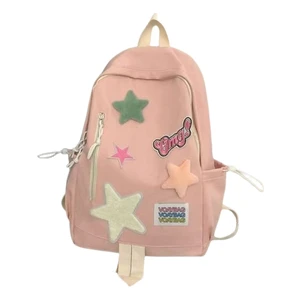 Popular Star Pattern Backpack For High School Students. - Pembe (Yurt Dışından)