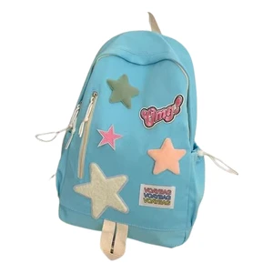 Popular Star Pattern Backpack For High School Students. - Mavi (Yurt Dışından)
