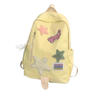 Popular Star Pattern Backpack For High School Students. - Sarı (Yurt Dışından)