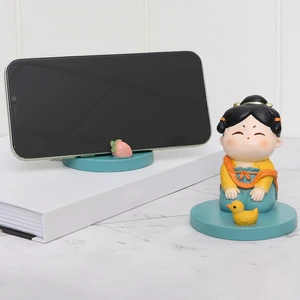 Reçine Kız Heykeliıllı Telefon Cep Telefonu Dekorasyonu B (Yurt Dışından)