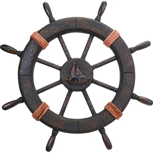 Gemi Direksiyon Simidi Süs Fotoğrafçılığı Ccessories Yelkenli Plaj Teması A (Yurt Dışından)