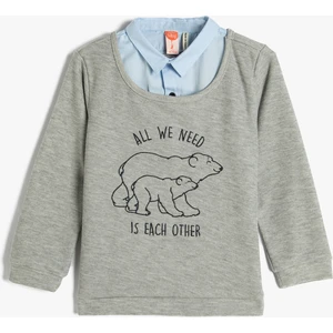 Sweatshirt Uzun Kollu Gömlek Yaka Kaşkorse