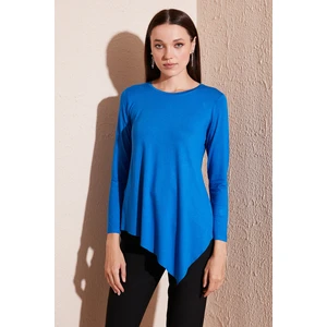 Asimetrik Kesim Bisiklet Yaka Bluz Kadın Bluz 5863545