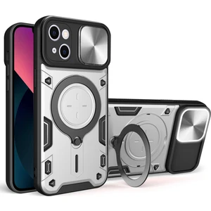 Apple iPhone 13 Slide Kamera Koruma Telefon Kılıfı Pc+Tpu Dönen Kickstand ile Tpu Damla Geçirmez Kapak (Yurt Dışından)