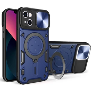 Apple iPhone 13 Slide Kamera Koruma Telefon Kılıfı Pc+Tpu Dönen Kickstand ile Tpu Damla Geçirmez Kapak (Yurt Dışından)