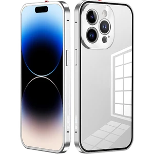 Apple iPhone 14 Pro Güvenlik Kilidi Telefon Kılıfı Alüminyum Alaşım+Temperli Cam Çift Taraflı Koruma Kapağı (Yurt Dışından)