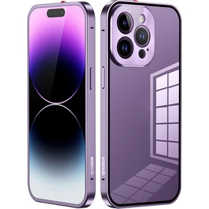 Apple iPhone 14 Pro Güvenlik Kilidi Telefon Kılıfı Alüminyum Alaşım+Temperli Cam Çift Taraflı Koruma Kapağı (Yurt Dışından)
