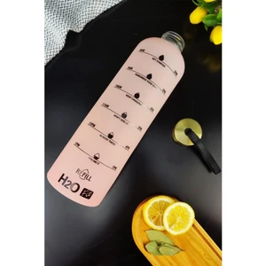 H2O Motivasyon Cam Matara Su Şişesi 1000 cc Pembe - H2O87193