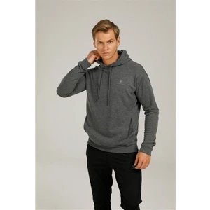 3W Basic Hoodie 3pr Gri Erkek Sweatshirt M-SN73