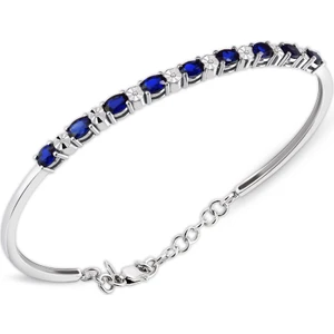 2.10 Ct Pırlantalı Markiz Safir Bilezik
