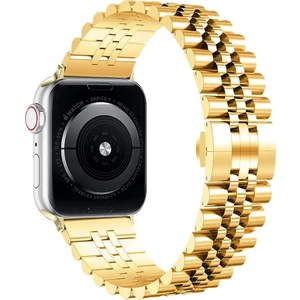 Apple Watch 42-44MM Krd-07 Metal Full Altın Kordon