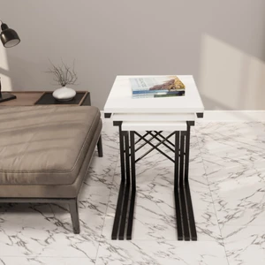 Güzelkan Madeni Eşya 3'lü Zigon Sehpa Metal Dar Zigon Sehpa  1294