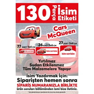 Dijitalist Baskı Okul Etiketi Kalem Defter Etiketi Cars Mcquenn Özel Isim Yazılabilen Etiket - 130 Adet