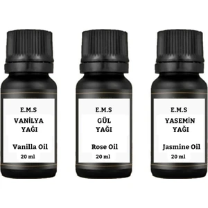 Vanilya Yağı & Gül Yağı & Yasemin Yağı 3'lü Set  (3x 20 Ml)