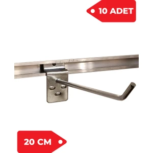 Manken İstanbul 20 cm Kanallı Pano Kancası Raf Askısı