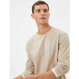 Uzun Kollu Tişört Basic Bisiklet Yaka