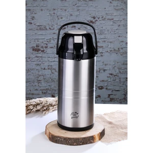 CKR2009 4.5 Lt Çift Katlı Paslanmaz Çelik Pompalı Termos - Siyah