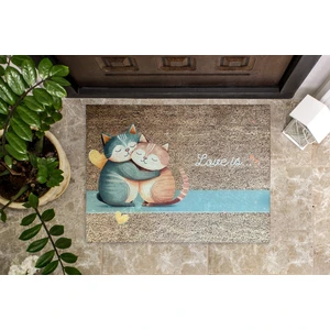 Pusula Home Sevimli Kediler Kaymaz Taban Kapı Önü Paspası