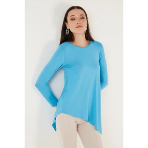 Asimetrik Kesim Bisiklet Yaka Bluz Kadın Bluz 5863545