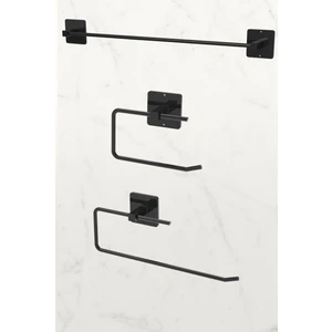 Yapışkanlı Siyah Uzun Havluluk Rulo Havluluk Peçetelik Wc Kağıtlık 3'lü Pratik Banyo Mutfak Set
