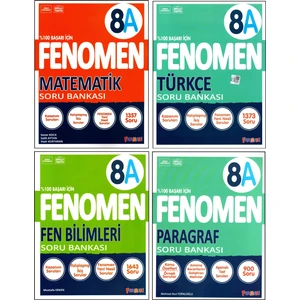 Fenomen Yayıncılık Fenomen 8. Sınıf Lgs Matematik(A)+Fen(A)+Türkçe(A)+Paragraf(A) Soru Bankası 4 Kitap