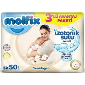 Yeni Doğan Izotonik Sulu Medndil Doğal Pamuk 3lü 150 Yaprak