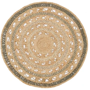 Eko Halı Solo CA-106 Natural Grey Degrade Xw Yuvarlak El Dokuma Natural Jüt Hasır Halı