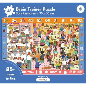 Brain Trainer Puzzle: Busy Restaurant 48 Parça Yapboz, Bulma, Sayma ve Eşleştirme Oyunu