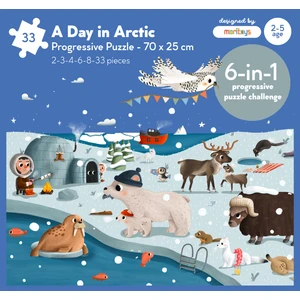 A Day In Arctic: 6 In 1 Puzzle(2-3-4-6-8-33 Parça Yapboz) ile Kuzey Kutbunu Keşfet
