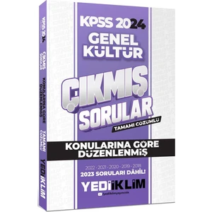 Yediiklim Yayınları 2024 KPSS Genel Kültür Konularına Göre Tamamı Çözümlü Çıkmış Sorular