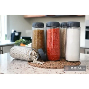 Rossel Premium Alin 6 Adet Kavanoz 1500 ml Gri