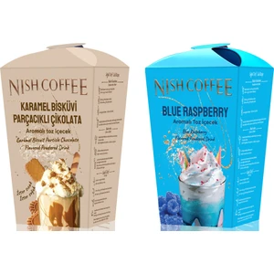 Karamel Bisküvi Parçacıklı Çikolata Blue Raspberry Aromalı Toz İçecek  2 x 250 gr