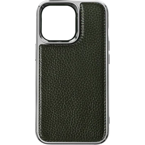 iPhone 13 Mini Uyumlu Kılıf Wiwu Genuine Leather Silver Calfskin Orjinal Deri Kapak