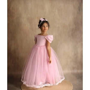 Black White Wedding Pembe Kız Çocuk Fistolu Elbise Doğum Günü Elbisesi Balo Elbisesi Kollu Elbise