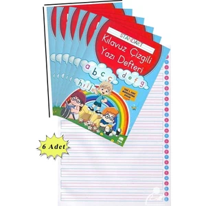 Güzel Yazı Defteri A4 Boy 19X27 cm 24 Yaprak 6 Adet Standart Çizgili Yazı Defteri Dik Temel Harflerle 1. Sınıf